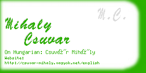 mihaly csuvar business card